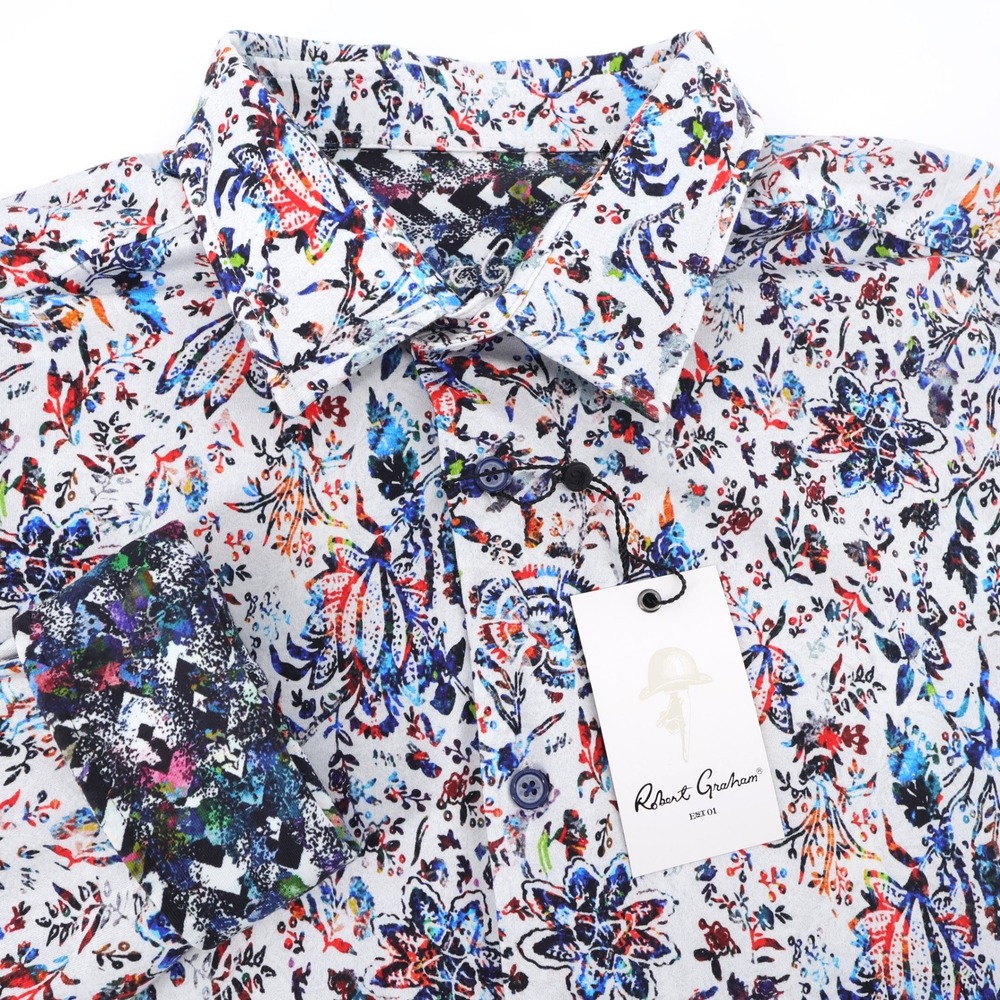 NEW Robert Graham Gabe Floral Paisley Shirt Long Sleeve Mens Large MSRP $198